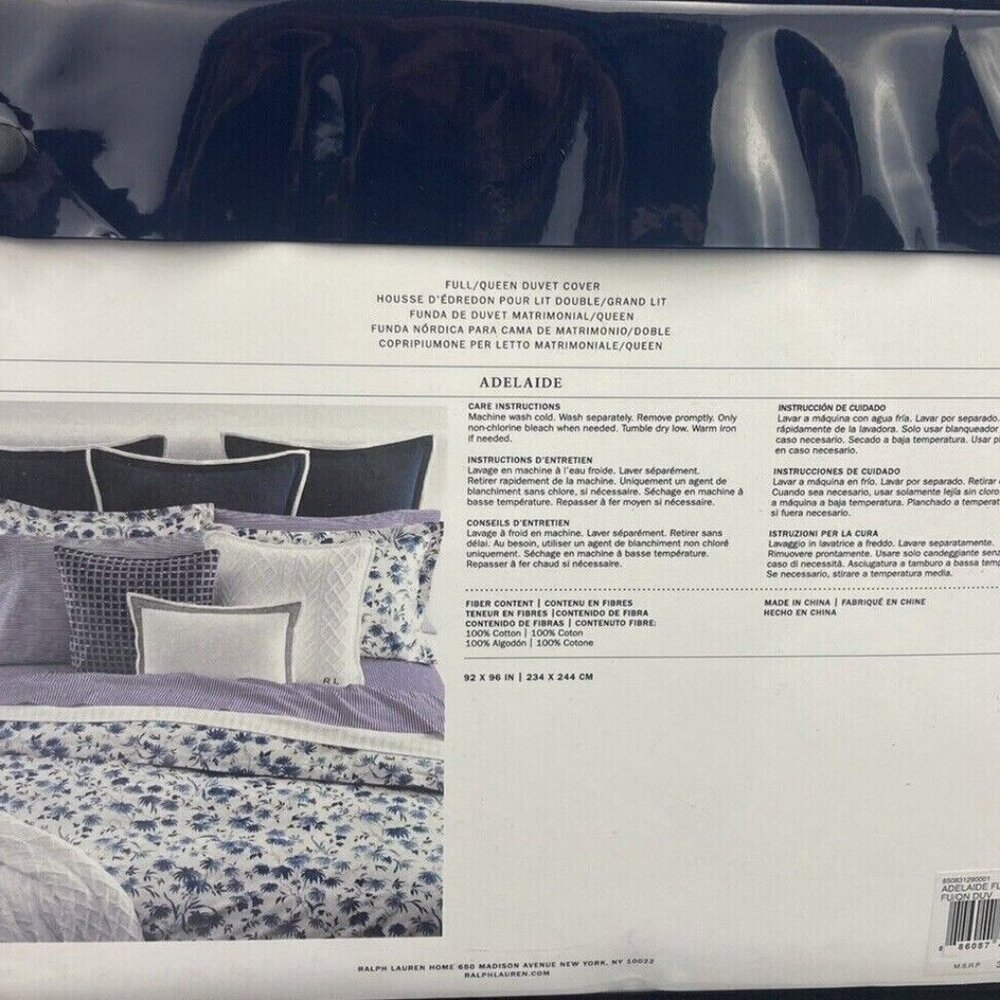 Ralph Lauren Adelaide Blue Floral Percale Cotton Duvet Cover   FULL / QUEEN Size - Picture 5 of 5